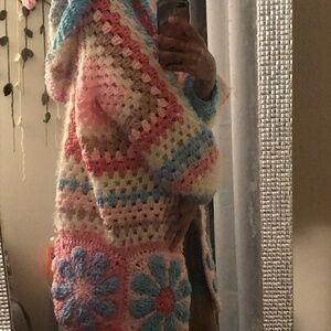 Floral Cardigan W/Hood